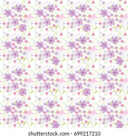 Floral pattern. Seamless cute flowers texture for fabric, wrapping, textiles. 