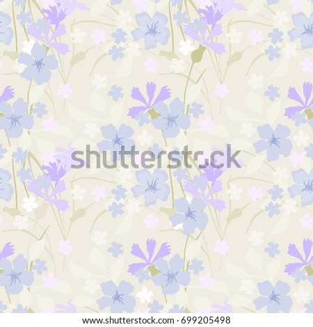 Floral pattern. Seamless cute mille-fleurs texture for fabric, wrapping, textiles. 