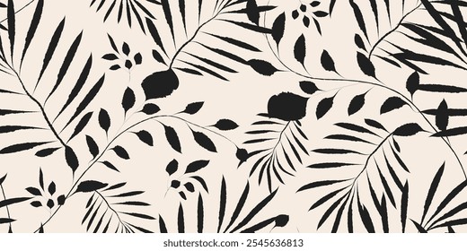 Floral pattern seamless design. Botanical flowers and foliage with an exotic design for prints of fabrics. Vector illustration