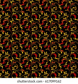 Floral pattern. Seamless design for fabric, paper, wrapping, wallpaper. Oriental texture.
