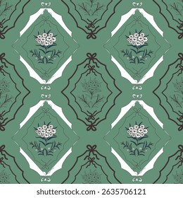 Patrón floral sin fisuras, ramificaciones de flores sin fisuras, Vector, ilustración, diseño de patrón de flores Patrón de flores sin fisuras con flores pequeñas de colores. Fondo plano simple de flores brillantes