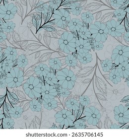 Floral pattern seamless ,flower branches seamless pattern , vector , illustration ,flowers pattern design Seamless flower pattern with colorful little flowers. Simple flat bright flowers background