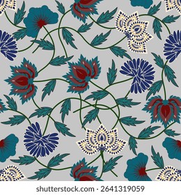  Floral pattern seamless ,flower branches seamless pattern , vector , illustration ,flowers pattern design Seamless flower pattern with colorful little flowers. Simple flat bright flowers background