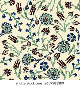 Patrón floral sin fisuras, ramas de flores sin fisuras patrón, estético, diseño de patrón de flores Patrón de flores sin fisuras con flores pequeñas de colores. Fondo plano simple de flores brillantes