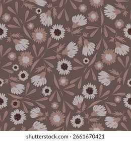  Padrão floral sem emenda, ramos de flores padrão sem emenda, estético, desenho de padrão de flores Padrão de flores sem emenda com flores pequenas coloridas. Plano simples fundo de flores brilhantes