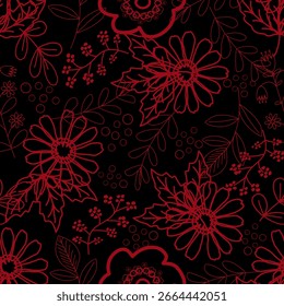 Floral pattern seamless ,flower branches seamless pattern ,aesthetic ,flowers pattern design Seamless flower pattern with colorful little flowers. Simple flat bright flowers background