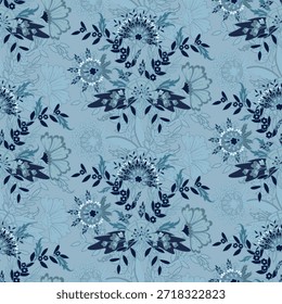 Floral pattern seamless ,flower branches seamless pattern , vector , illustration ,flowers pattern design Seamless flower pattern with colorful little flowers. Simple flat bright flowers background	