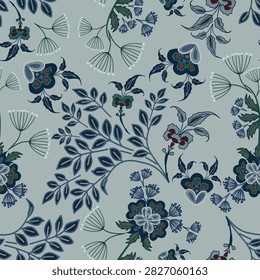 Floral pattern seamless ,flower branches seamless pattern , vector , illustration ,flowers pattern design Seamless flower pattern with colorful little flowers. Simple flat bright flowers background	