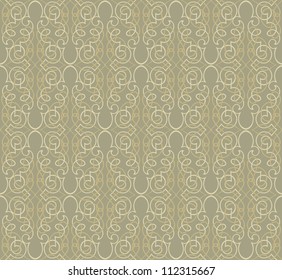 Floral  pattern seamless. Flower vector motif  on green background. Elegant wallpaper.