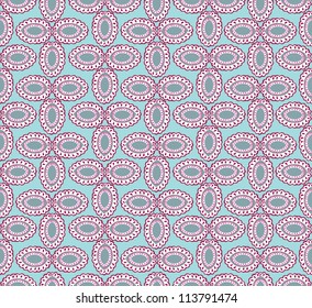 Floral pattern seamless. Flower vector motif on blue background. Elegant wallpaper.