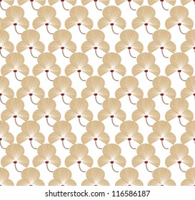 Floral pattern seamless. Flowers on white background. Fan vector motif. Elegant wallpaper.