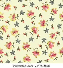 Blumenmuster. Nahtlose Blumen Textur für Stoff, Verpackung, Textilien. Einfacher blumiger Hintergrund