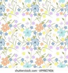 Floral pattern. Seamless flowery texture for fabric, wrapping, textiles.