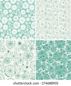 Floral pattern seamless. Four variations.  