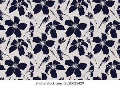 Padrão floral sem emenda com flores frangipani abstrato fundo.Vetor ilustração mão desenho. Para Tecido, têxteis, vestuário, almofada, cortina, papel de parede e design de impressão padrão.