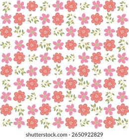 Floral pattern seamless illustration featuring artistic flowers and leaves, ideal for wallpapers, branding, and textile applications.