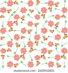 Floral pattern seamless illustration featuring artistic flowers and leaves, ideal for wallpapers, branding, and textile applications.