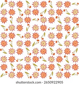 Floral pattern seamless illustration featuring artistic flowers and leaves, ideal for wallpapers, branding, and textile applications.