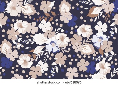 Floral pattern. Seamless mille-fleurs texture for fabric, wrapping, textiles.