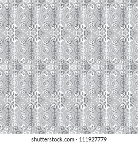 Floral Pattern Seamless on gray background