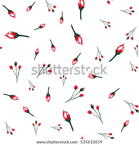 Floral pattern. Seamless roses. Flowery background for wrapping, paper and fabric.