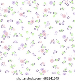 Floral pattern. Seamless small flowers texture for fabric, wrapping, textiles.