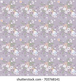 Floral pattern. Seamless small flowers texture for fabric, wrapping, textiles. Floral template for fashion prints.