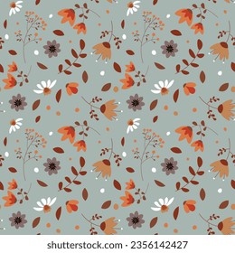 Floral pattern in seamless style. Vector illustration.