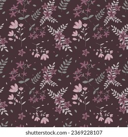 Floral pattern in seamless style. Vector illustration.
