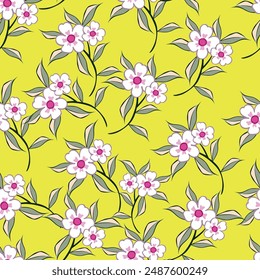 Floral pattern in seamless style. Vector illustration.