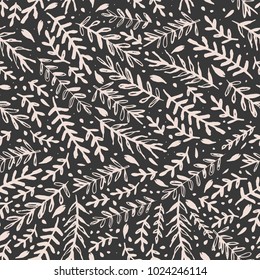 Floral pattern, seamless texture with branches