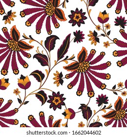 Floral pattern. Seamless texture. Elegant template for fashion prints. Printing with in hand drawn style