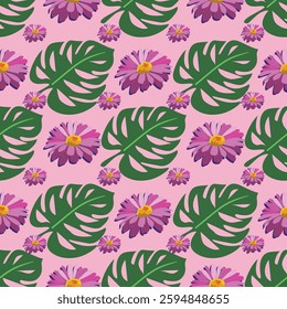floral pattern. Seamless vector background. Elegant colorful template for fashion print, fabric or wallpaper.

