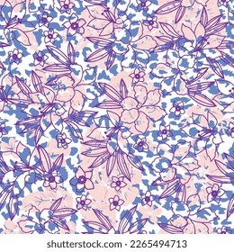 patrón floral sin fisuras. Ilustración vectorial para la industria textil.