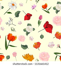 Floral pattern seamless. Vector stock.