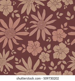Floral pattern seamless. pattern vector. Seamless vector vintage pattern with flowers. Flowers background