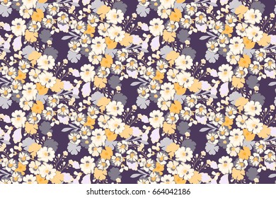 Floral pattern. Seamless wild flowers texture for fabric, wrapping, textiles. 