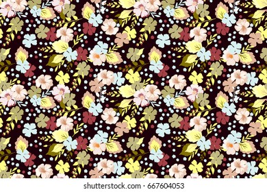 Floral pattern. Seamless wild flowers texture for fabric, wrapping, textiles.