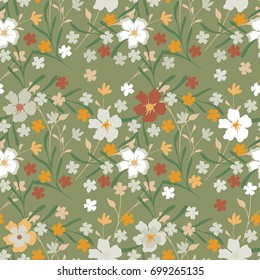 Floral pattern. Seamless wild flowers texture for fabric, wrapping, textiles.
