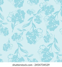 Patrón floral sin fisuras. Flores azul pastel Ikat diseño bordado paisley con motivos florales. Patrón étnico tradicional oriental