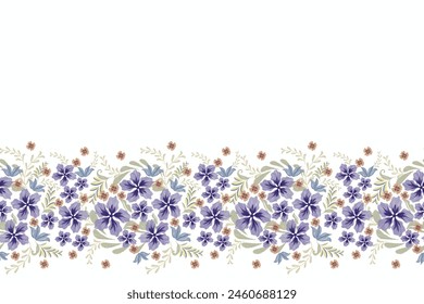 Floral pattern seamless.Pastel blue flowers Ikat design paisley embroidery with floral motifs. Ethnic pattern oriental traditional. Ikat pattern seamless vector illustration. 