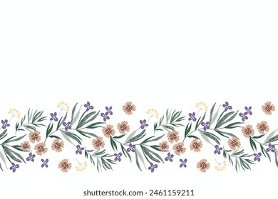 Patrón floral sin fisuras. Flores azul pastel Ikat diseño bordado paisley con motivos florales. Patrón étnico tradicional oriental. Ikat patrón de Ilustración vectorial sin fisuras. 