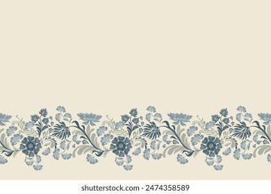 Patrón floral sin fisuras. Flores de Antiguas Ikat diseño paisley bordado con motivos florales. Patrón étnico tradicional oriental. Ikat patrón de Ilustración vectorial sin fisuras. 