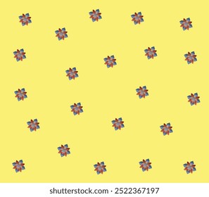 Floral pattern set against a yellow background, ideal for decorative projects, textiles, and graphic design. Perfect for wallpaper, fabric prints, and colorful, cheerful designs. EPS 10