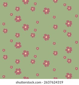 Floral pattern showcasing pink flowers on a light green background ideal for home decor and textile design