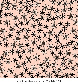 The floral pattern. A simple background with flowers small scales scattered over the surface. Free style. Seamless vector illustration