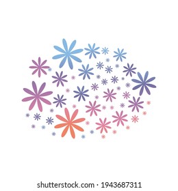 Floral Pattern with Simple Small Flower gradient Style. Vector Background for Spring or Summer Design. Vector illustration