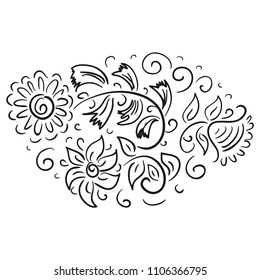 Floral pattern. Sketch. Vector illustration