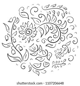 Floral pattern. Sketch. Vector illustration