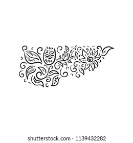 Floral pattern. Sketch. Vector illustration